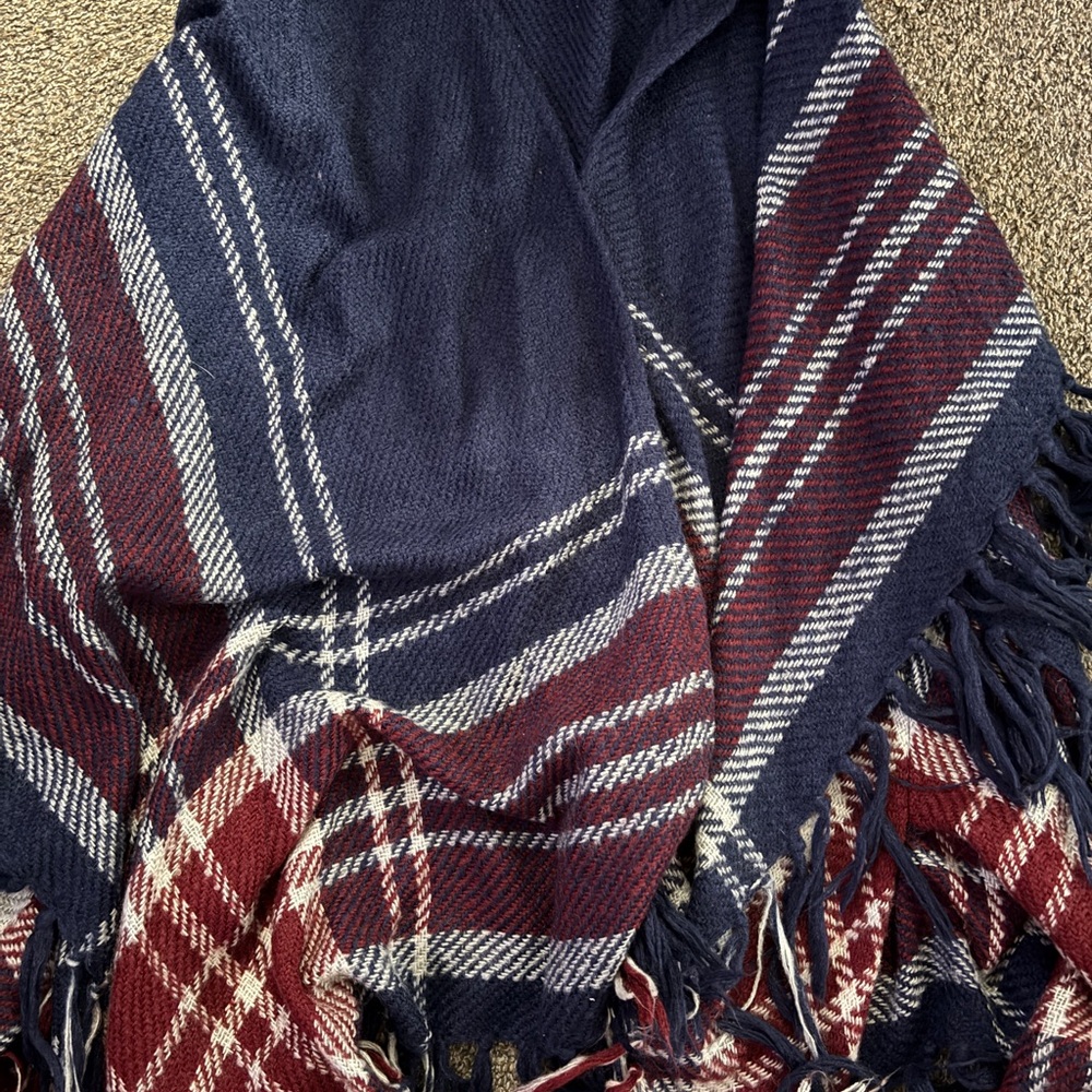 Plaid Fringe Shawl